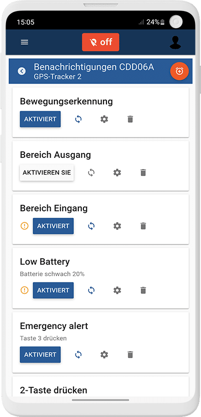 Alerts Capturs on application