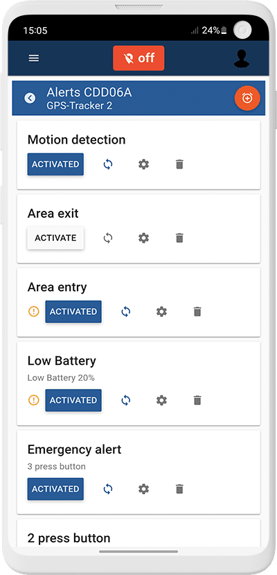 Alerts Capturs on application