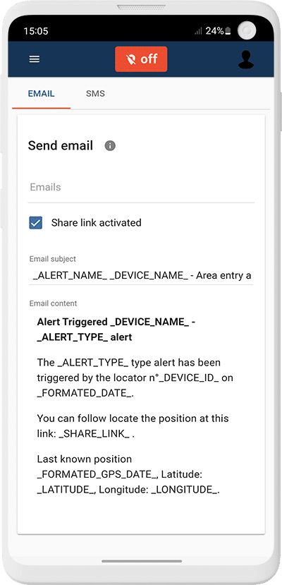 Customize your alerts on application
