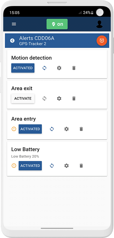 Créate alerts on application