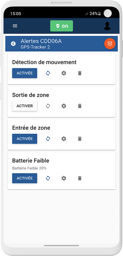 Créez des alertes sur l'application Capturs