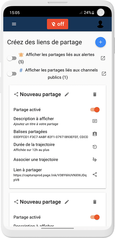 Créez des partages de position