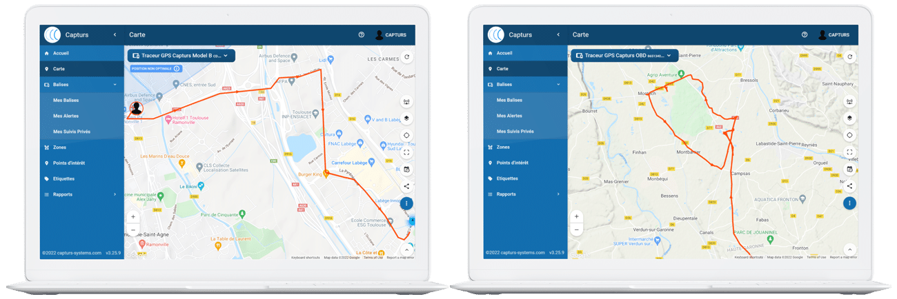 Comparaison de trajectoires entre un traceur GPS sous le réseau Sigfox et un traceur GPS sous le réseau GSM LTE-M / NB-IOT