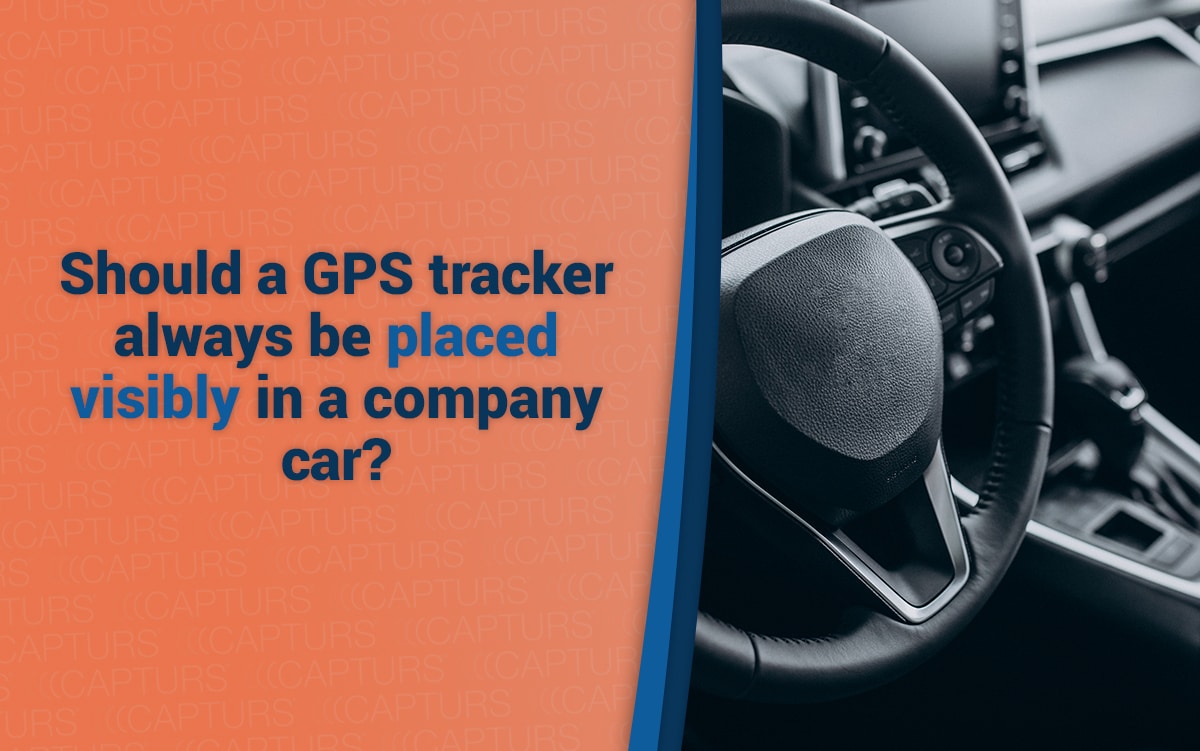 Should a GPS tracker always be placed visibly in a company car?