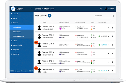 Monitorez l'ensemble de vos traceurs GPS